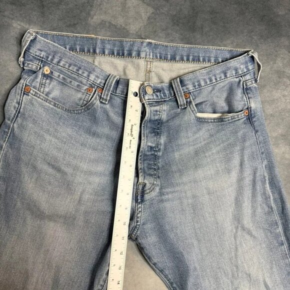 Levis 501 Jeans Men's Size 34x32 Straight Button Fly Red Tab Blue Fits 34x28 - Picture 3 of 15
